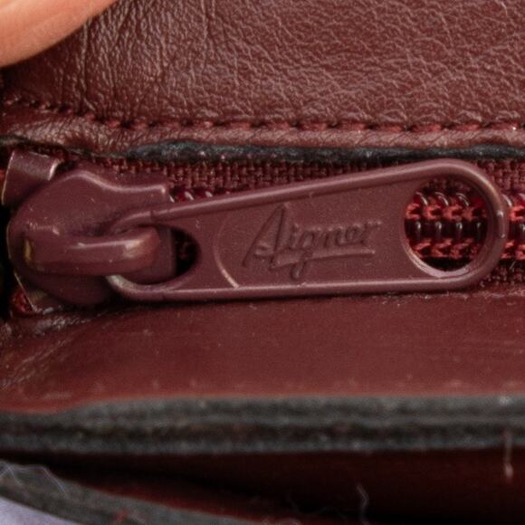 Vintage 90s Original ETIENNE AIGNER Oxblood Leather Purse Shoulder Bag Handbag - Picture 9 of 11